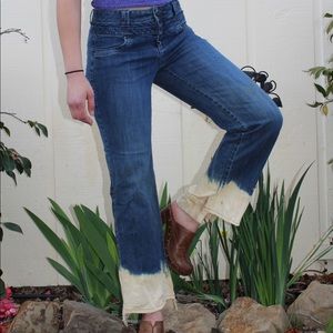 Unique ELLE Bleach Dipped Flair Ankle Fray Jean 👖